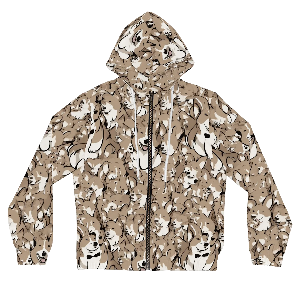 Bowtie Bark on Women's Full-Zip Hoodie — Front