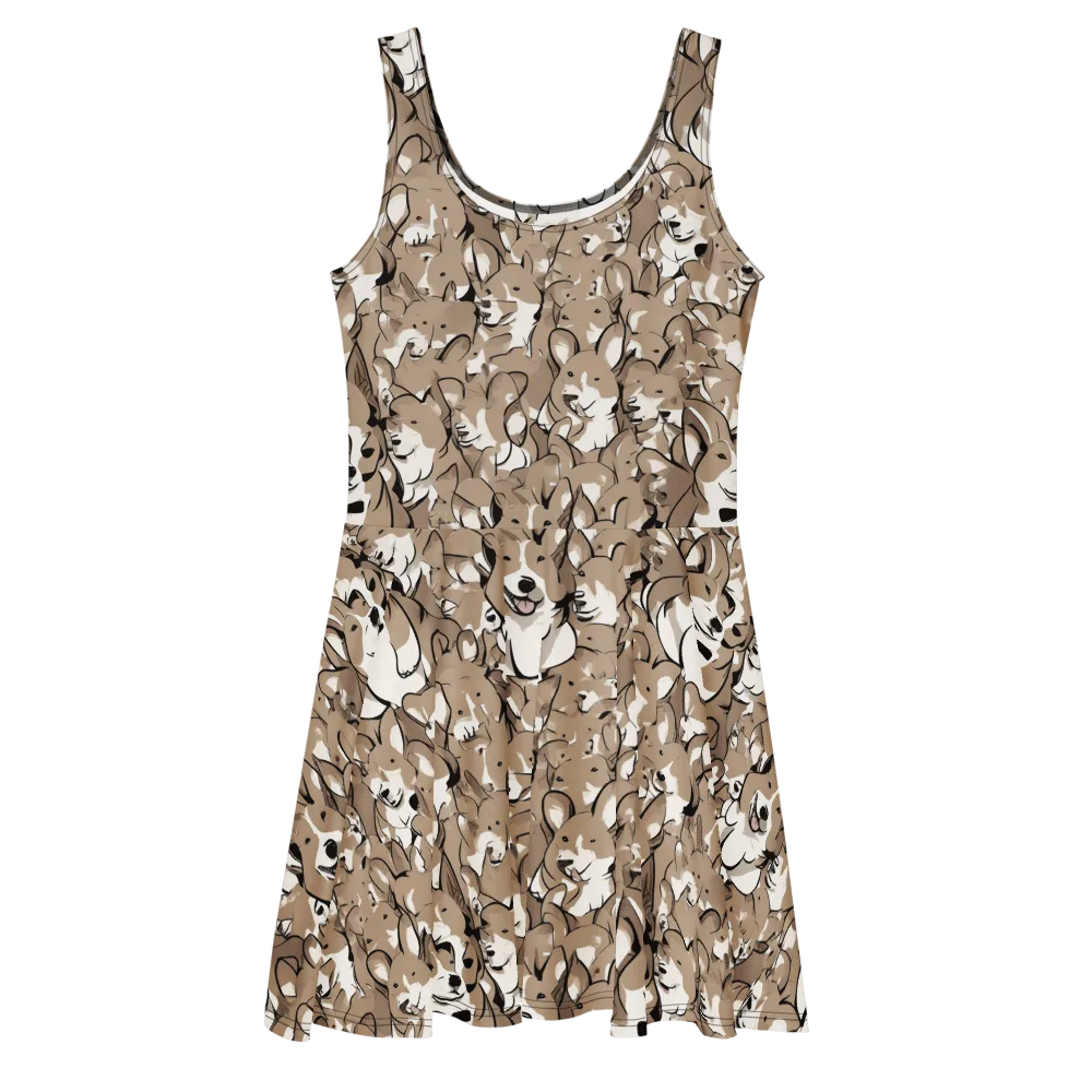 Bowtie Bark on Skater Dress — Front