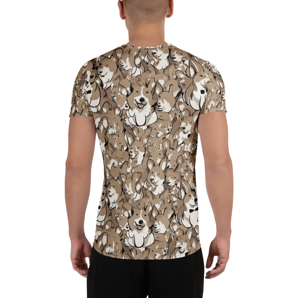 Bowtie Bark on Men's Athletic T-Shirt — Back
