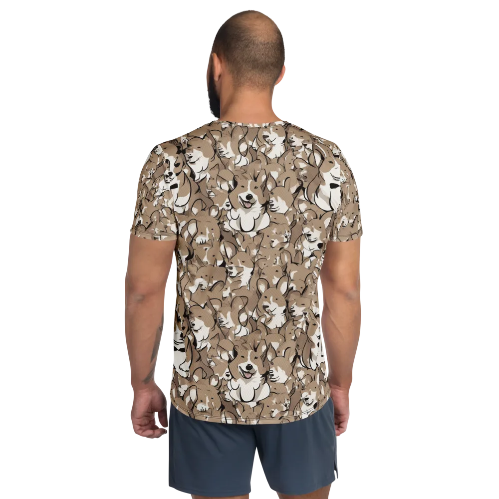 Bowtie Bark on Men's Athletic T-Shirt — Back