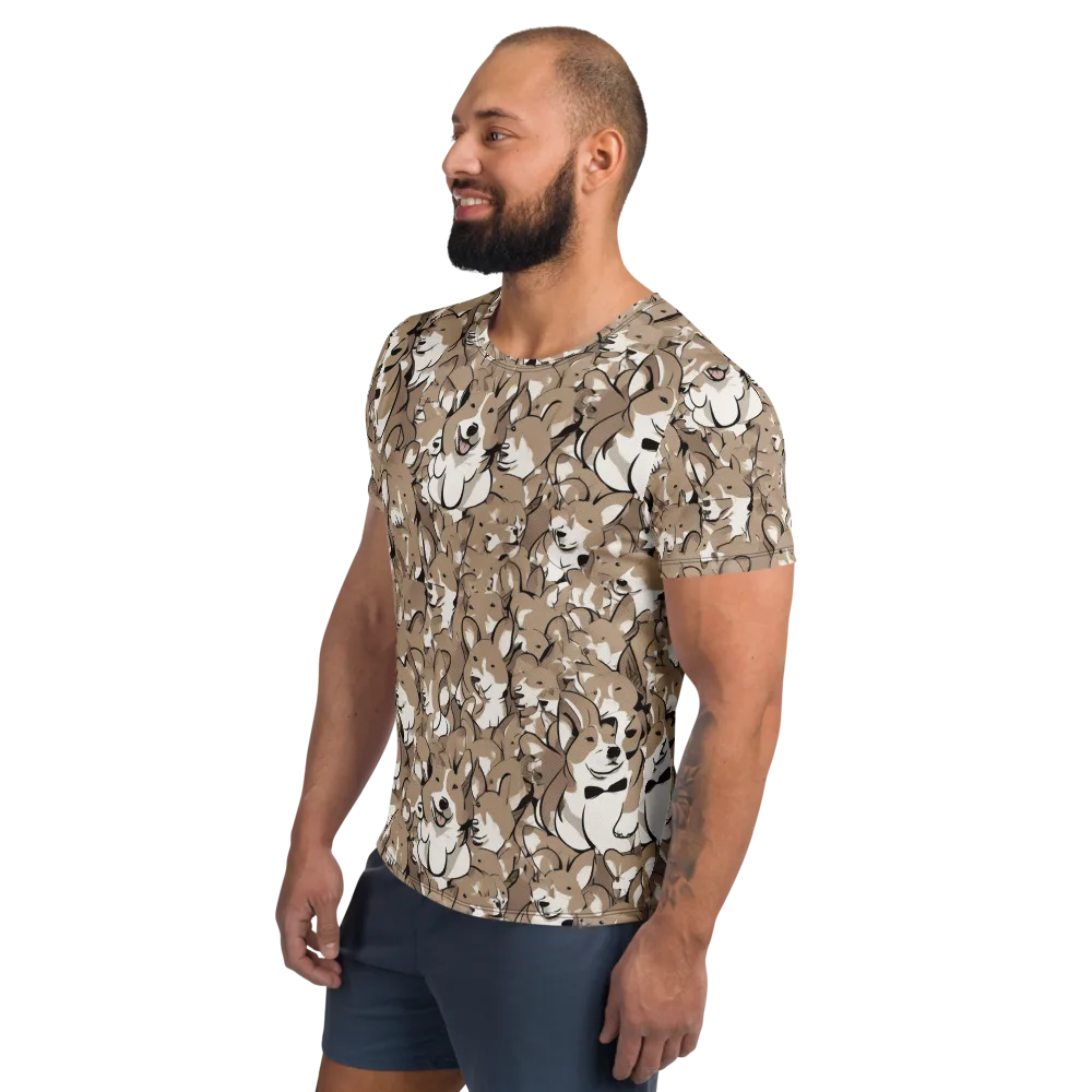 Bowtie Bark on Men's Athletic T-Shirt — Left