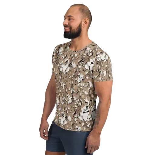 Bowtie Bark on a Men's Athletic T-Shirt