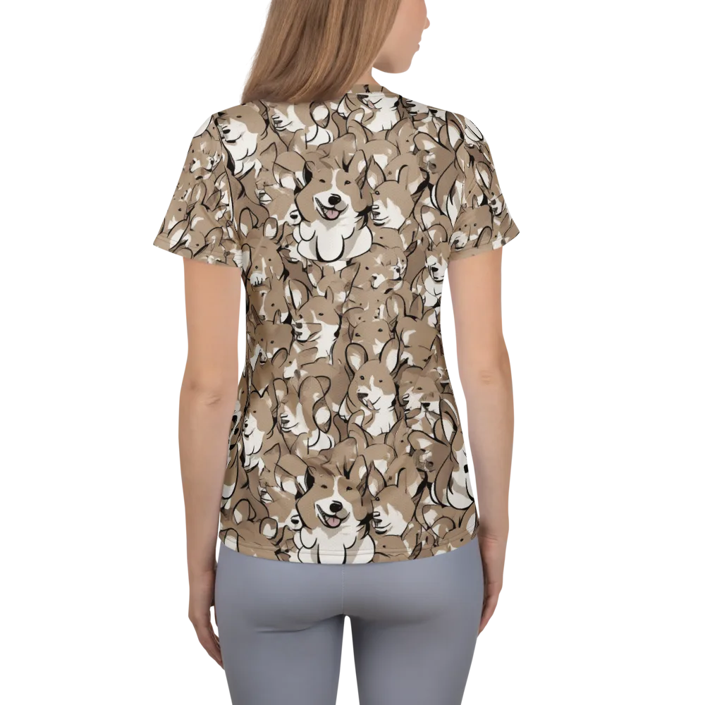 Bowtie Bark on Women's Athletic T-Shirt — Back