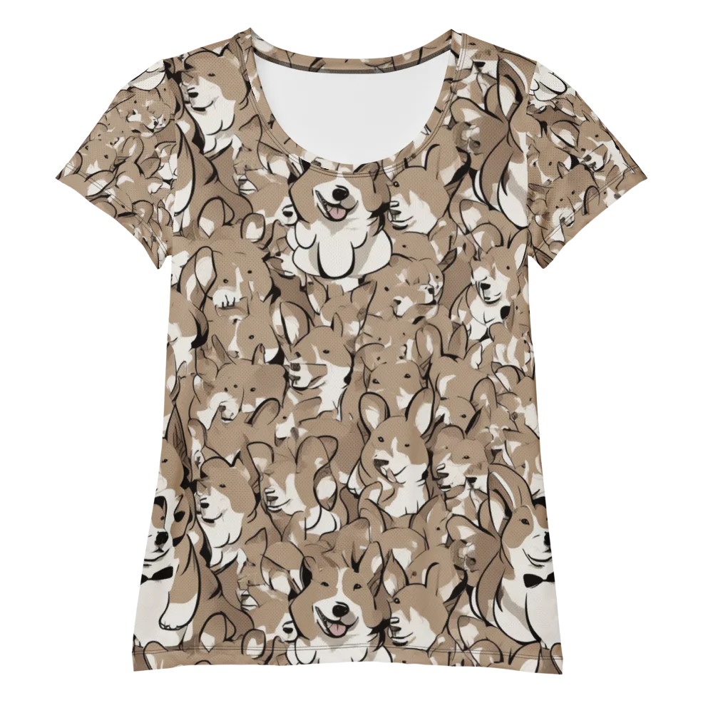 Bowtie Bark on Women's Athletic T-Shirt — Front
