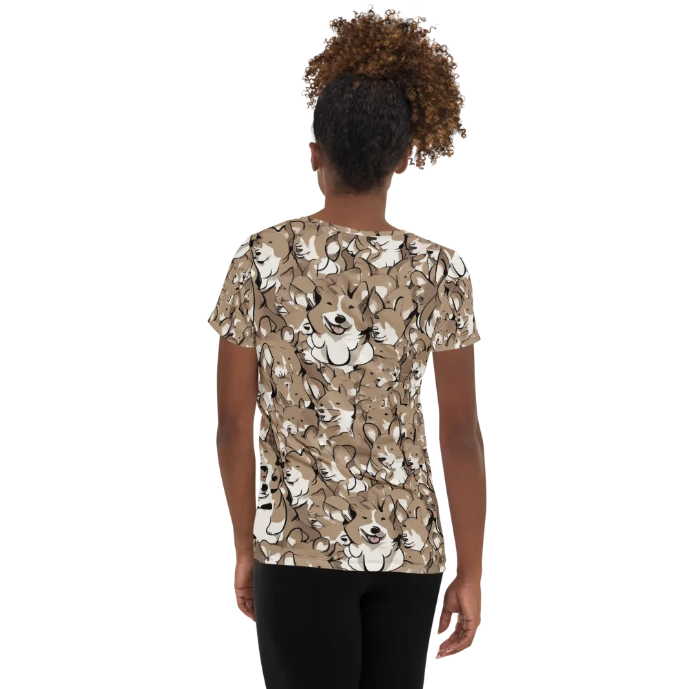 Bowtie Bark on Women's Athletic T-Shirt — Back