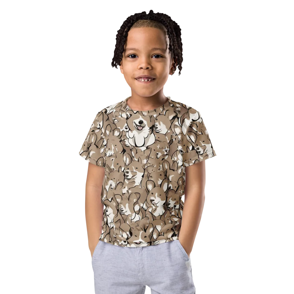 Bowtie Bark on Kids Crew Neck T-Shirt — Front
