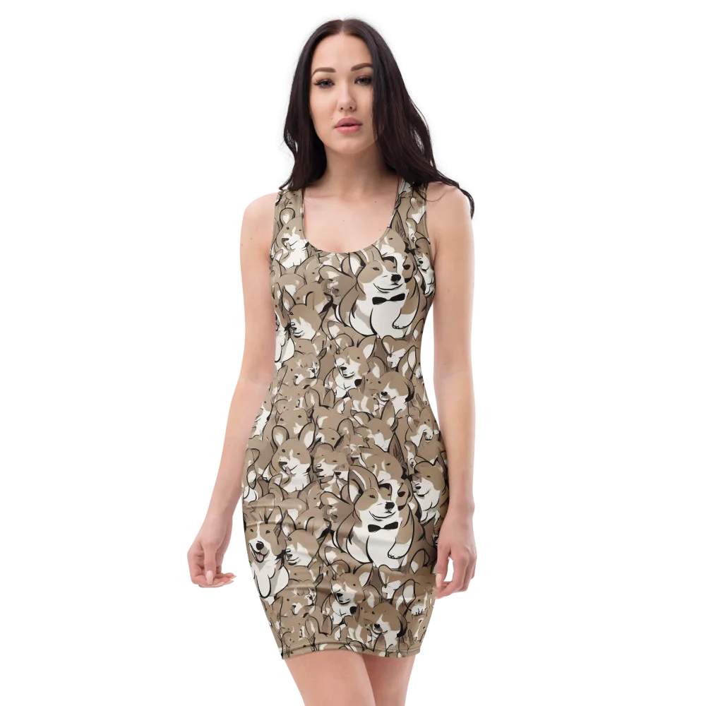 Bowtie Bark on Bodycon Dress — Front