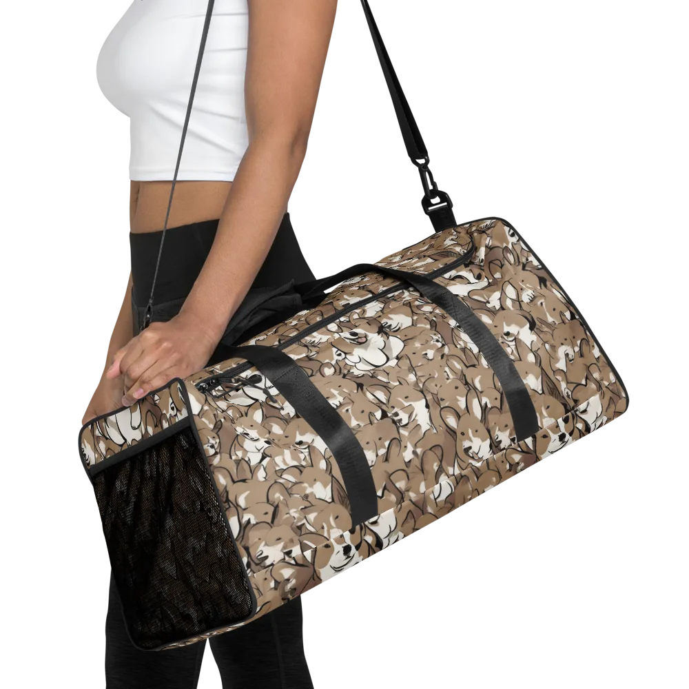 Bowtie Bark on Duffle Bag — Front
