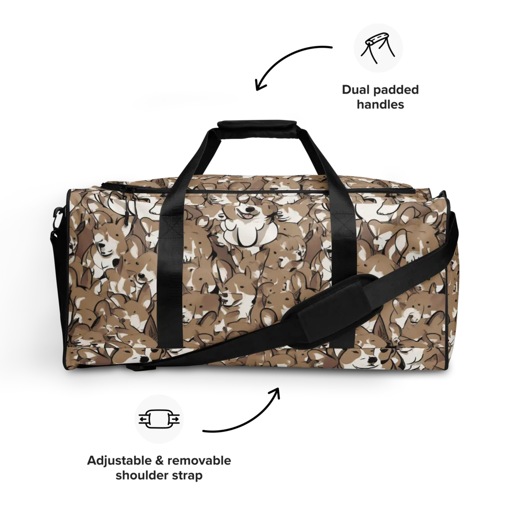 Bowtie Bark on Duffle Bag — Front