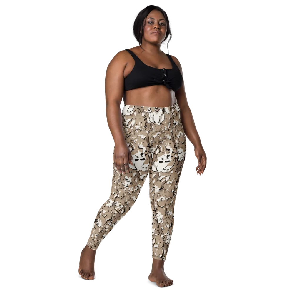 Bowtie Bark on Leggings with Pockets — Front