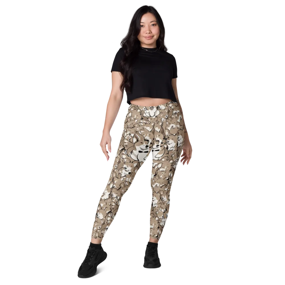 Bowtie Bark on Leggings with Pockets — Front