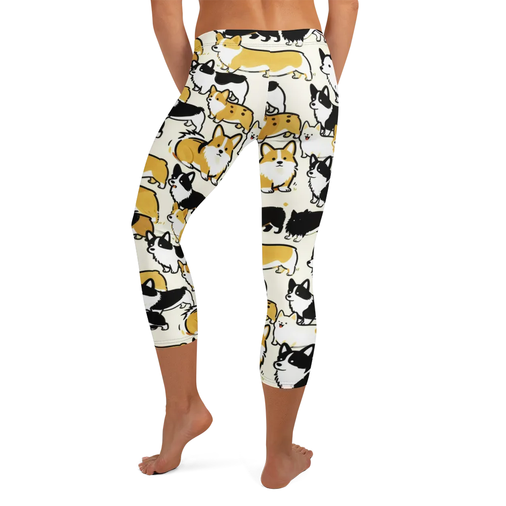 Golden Tails on Capri Leggings — Back
