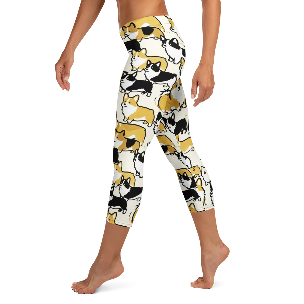 Golden Tails on Capri Leggings — Left