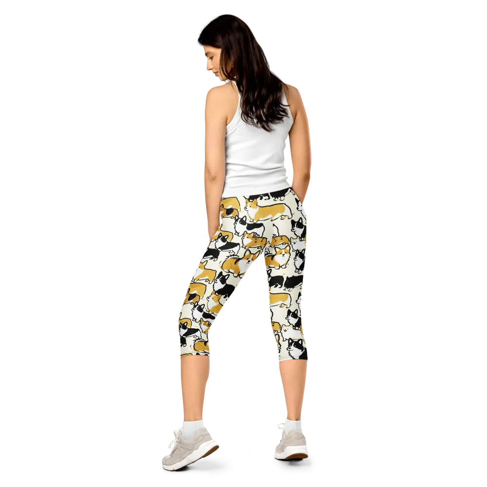 Golden Tails on Capri Leggings — Back