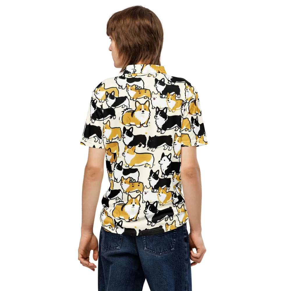 Golden Tails on Men's Slim Fit Polo Shirt — Back