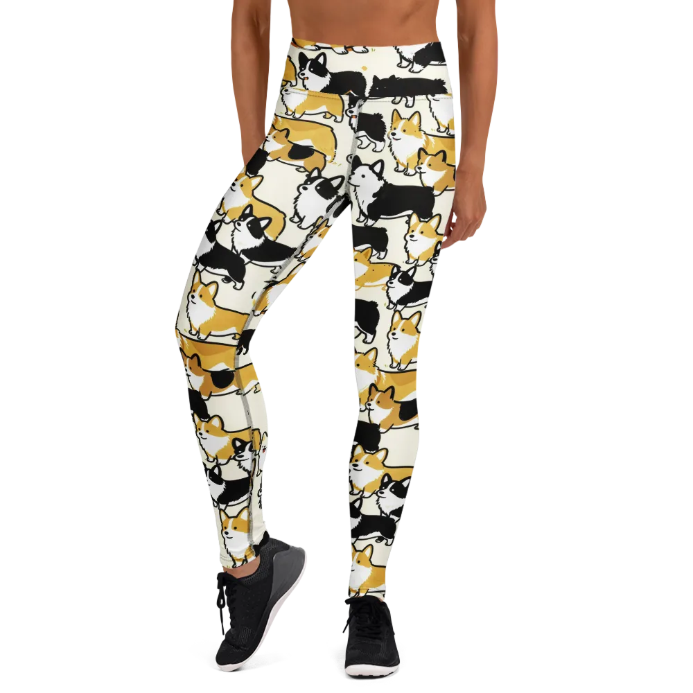 Golden Tails on Yoga Leggings — Front