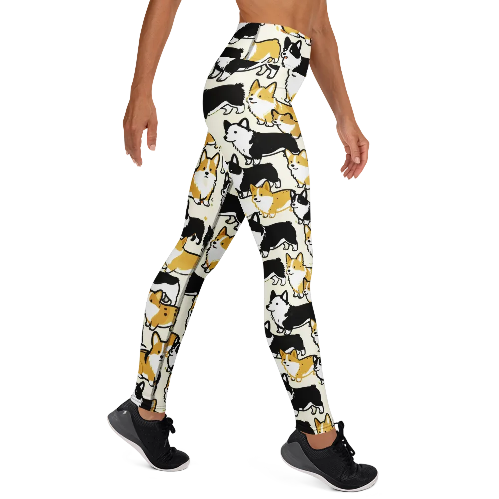 Golden Tails on Yoga Leggings — Right