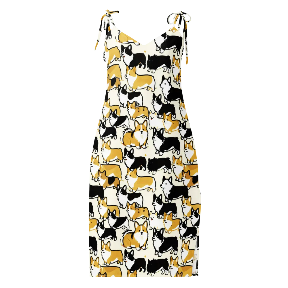 Golden Tails on Slip Dress — Front