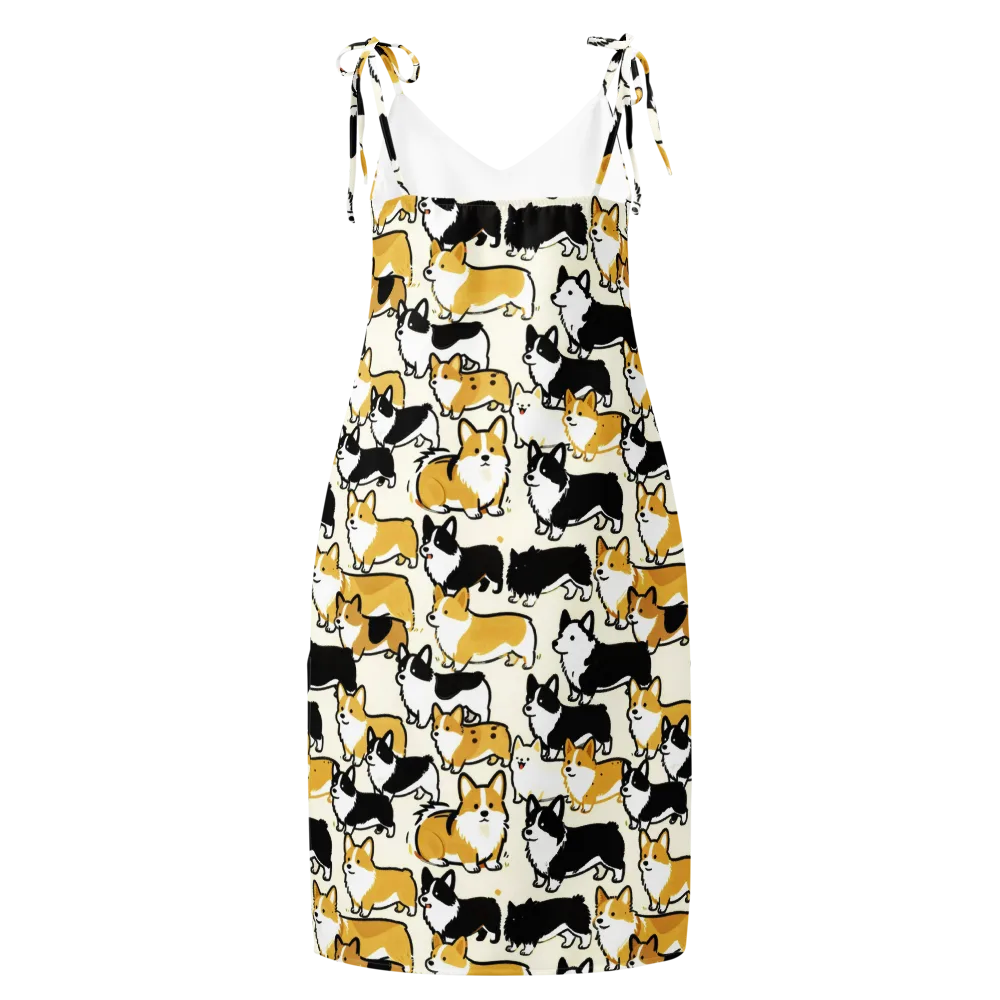 Golden Tails on Slip Dress — Back