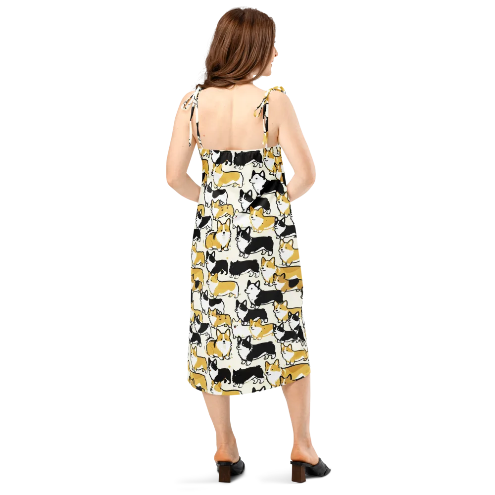 Golden Tails on Slip Dress — Back
