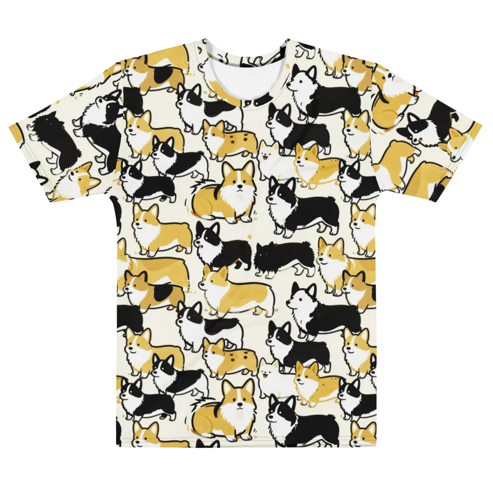 Golden Tails on Men's Cotton Crew Neck T-Shirt — Front