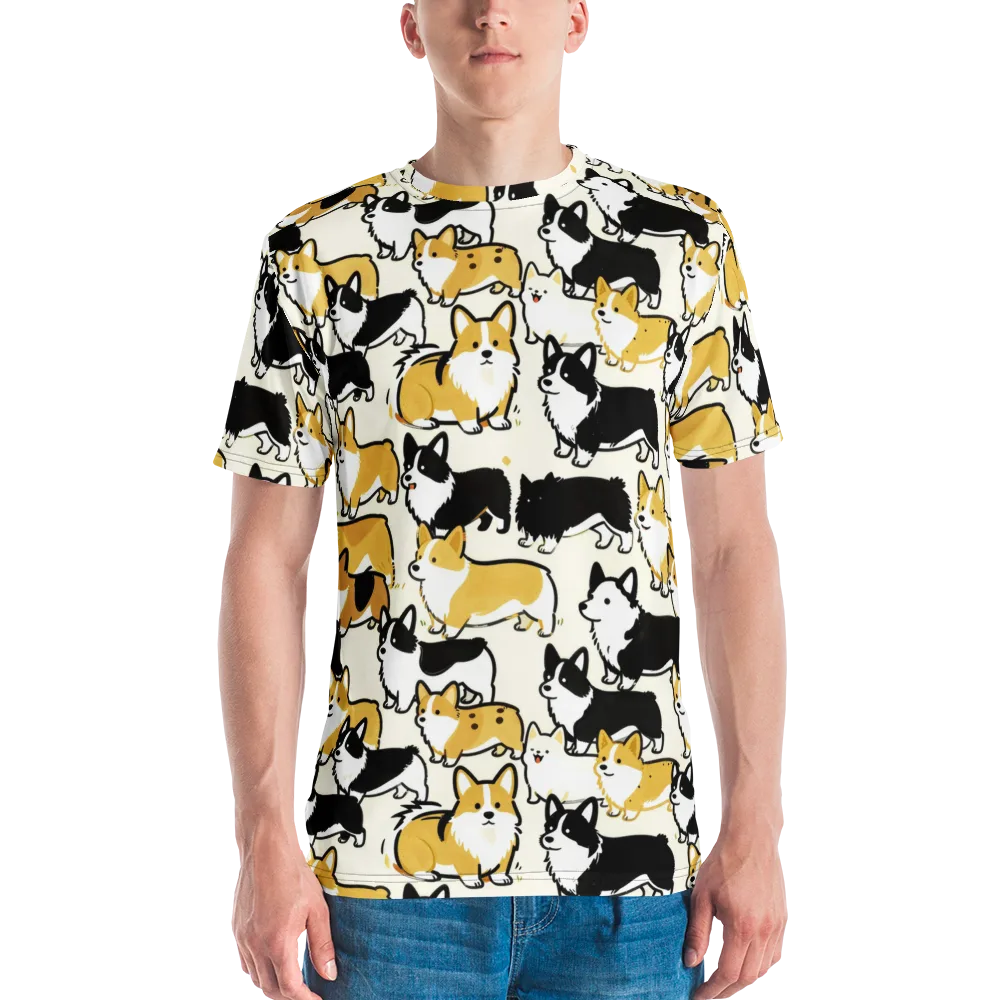 Golden Tails on Men's Crew Neck T-Shirt — Front