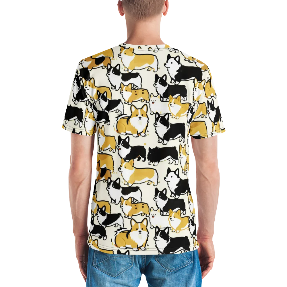 Golden Tails on Men's Crew Neck T-Shirt — Back