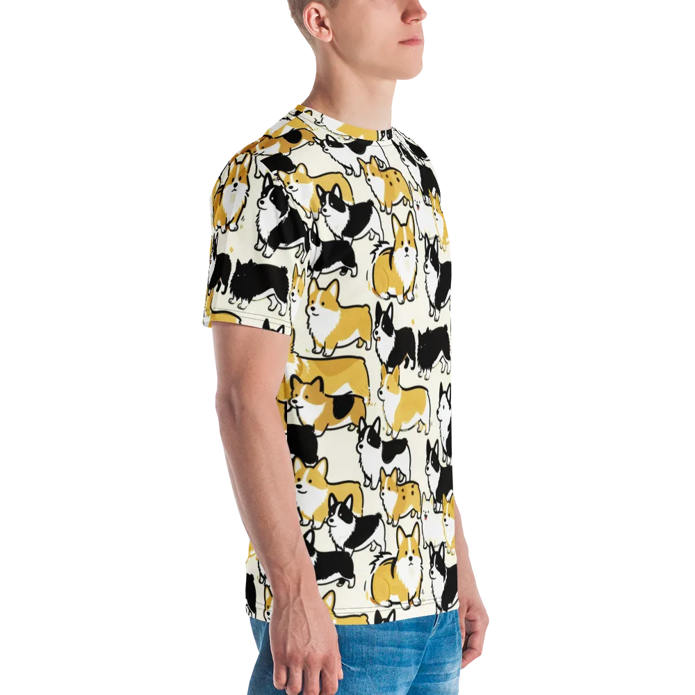 Golden Tails on Men's Crew Neck T-Shirt — Right