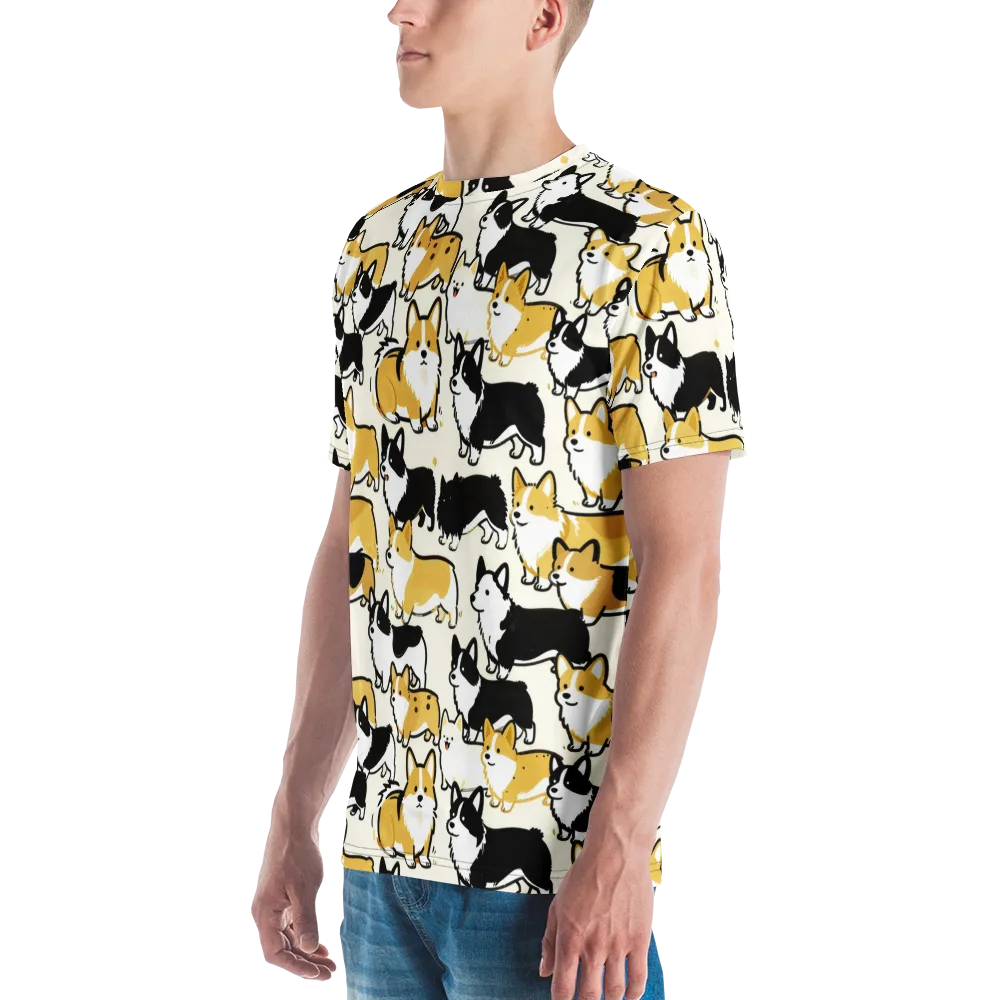 Golden Tails on Men's Crew Neck T-Shirt — Left
