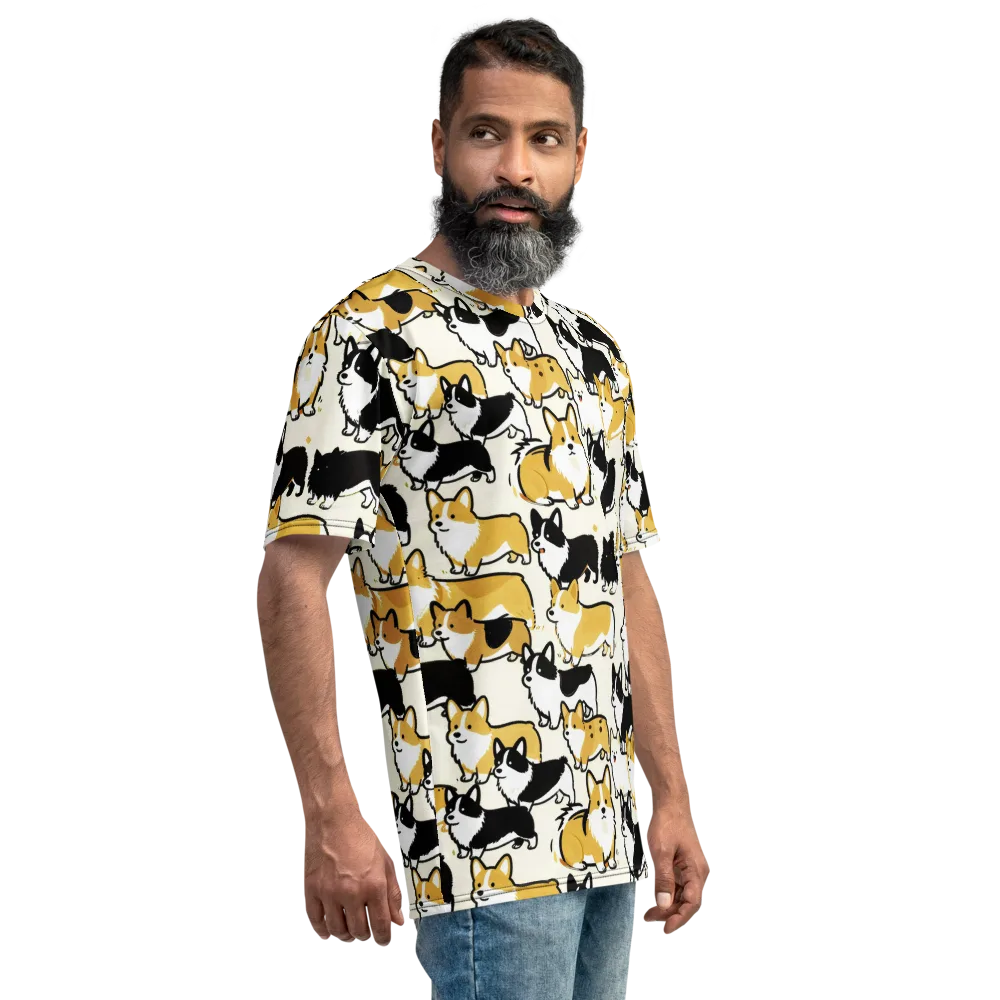 Golden Tails on Men's Crew Neck T-Shirt — Right