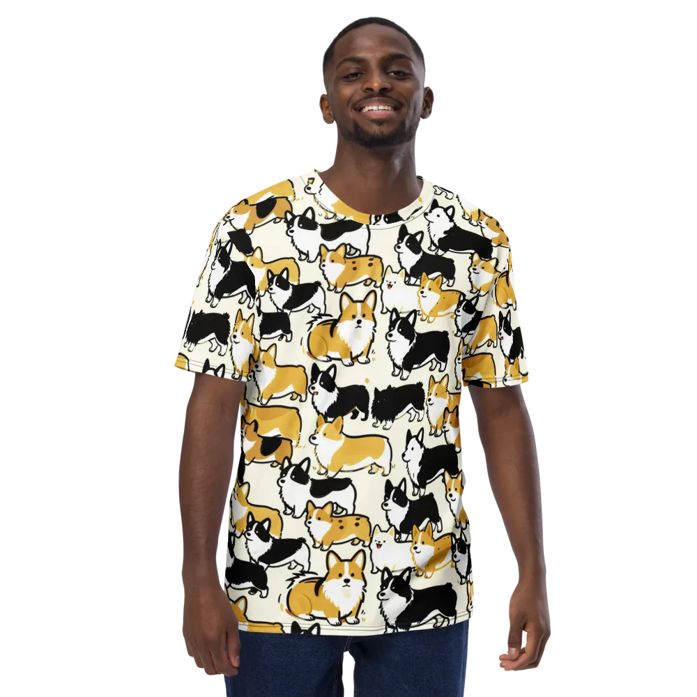 Golden Tails on Men's Crew Neck T-Shirt — Front