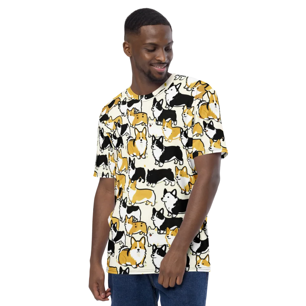 Golden Tails on Men's Crew Neck T-Shirt — Left