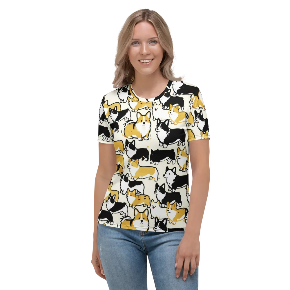 Golden Tails on Women's Crew Neck T-Shirt — Front