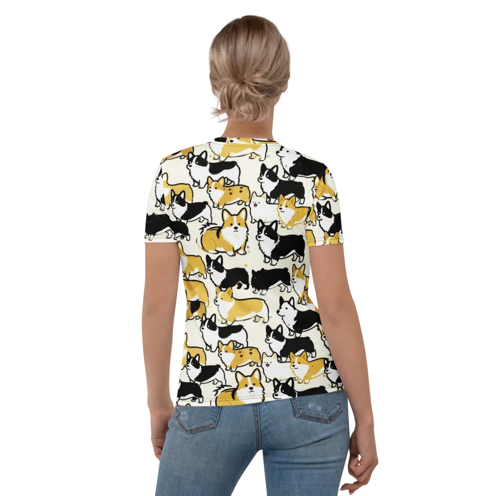 Golden Tails on Women's Crew Neck T-Shirt — Back
