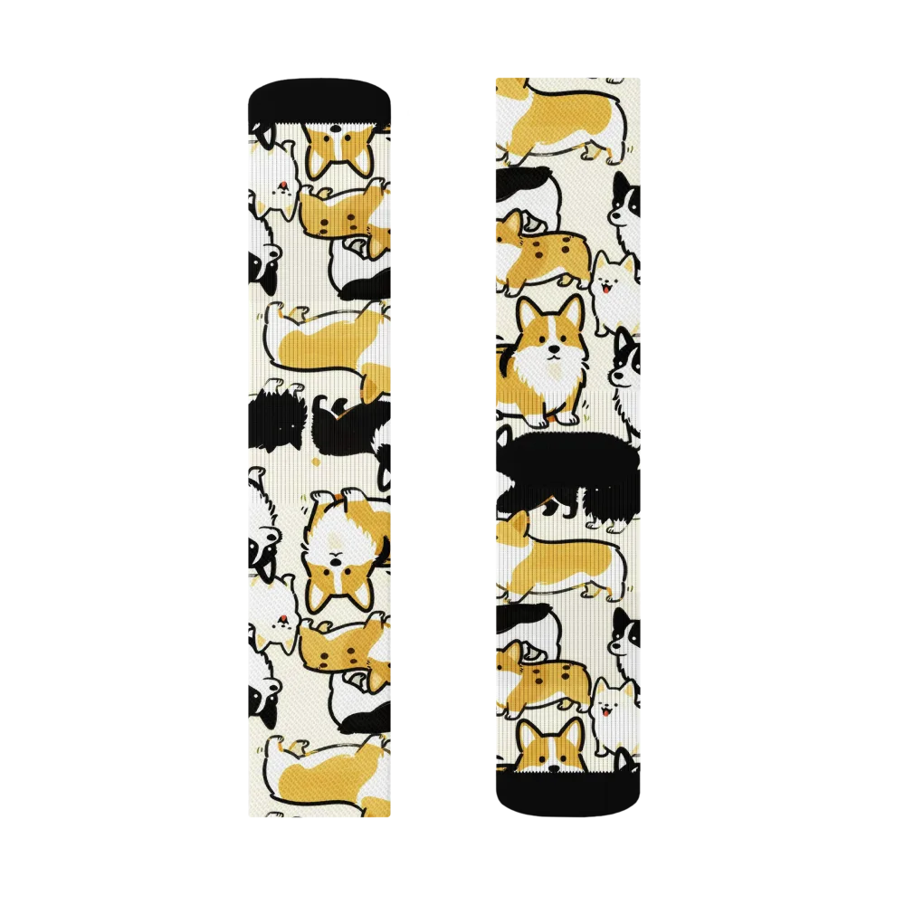 Golden Tails on Socks — Right Sock