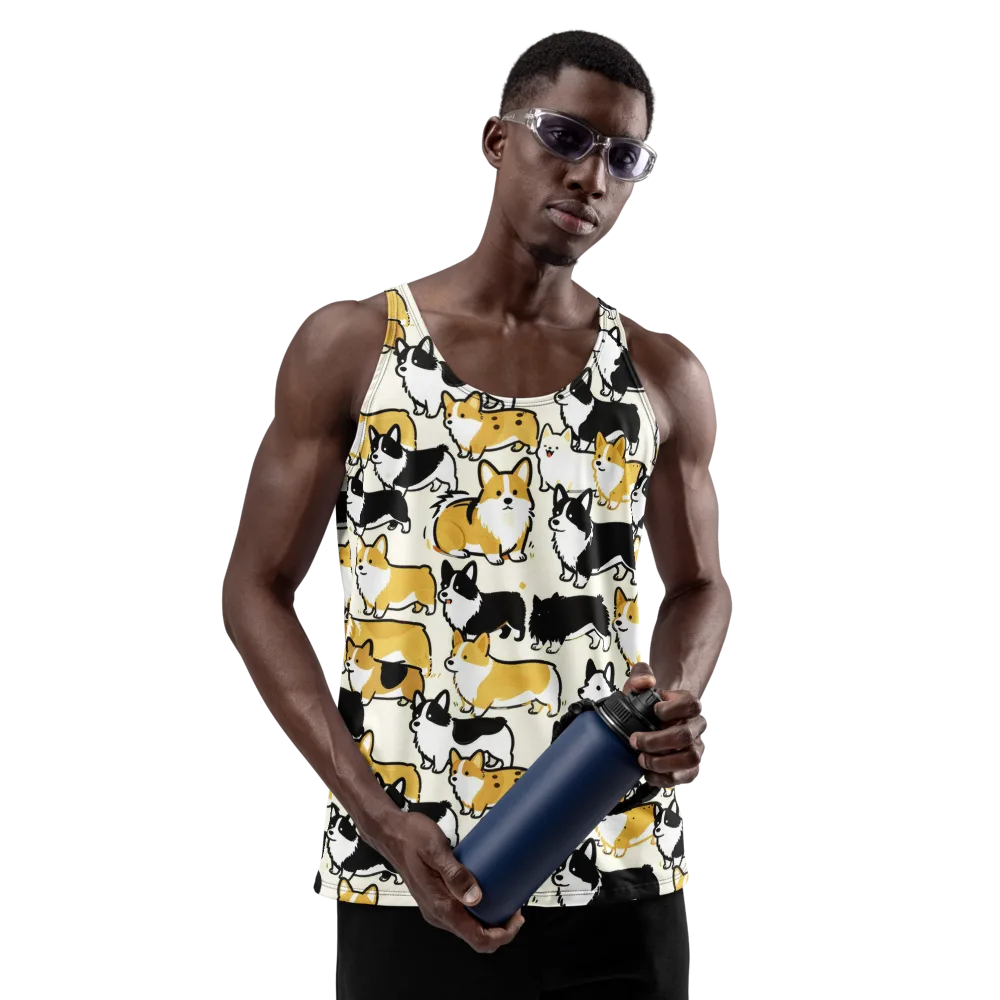 Golden Tails on Men's Tank Top — Front