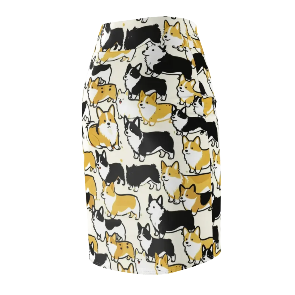 Golden Tails on Pencil Skirt — Back Side