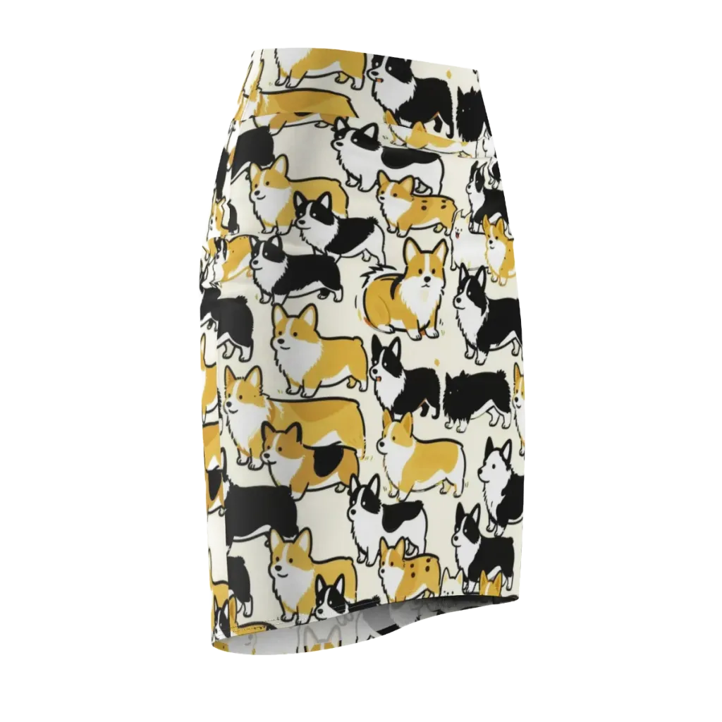Golden Tails on Pencil Skirt — Front Side
