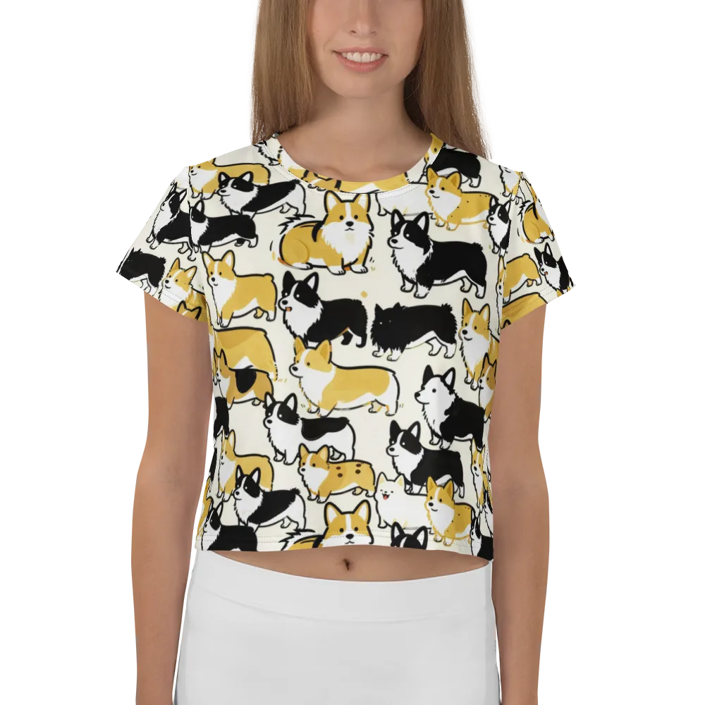 Golden Tails on Crop Tee — Front