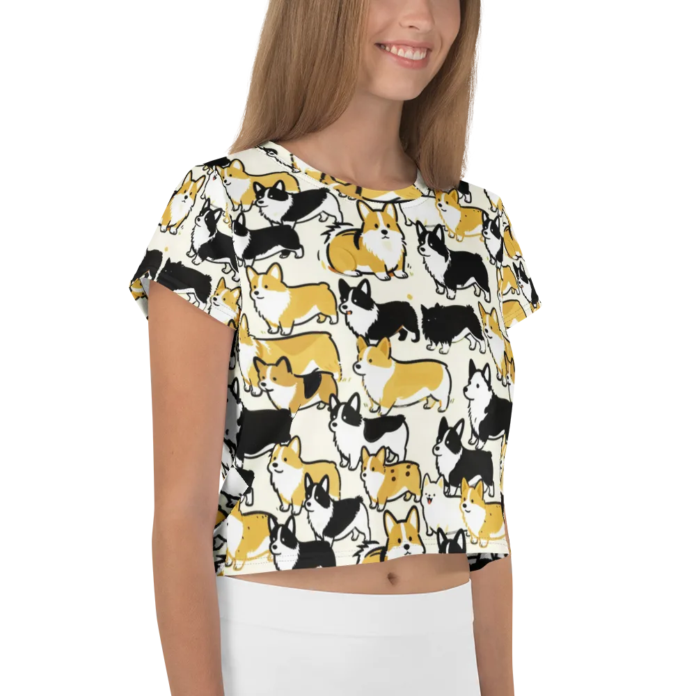 Golden Tails on Crop Tee — Right