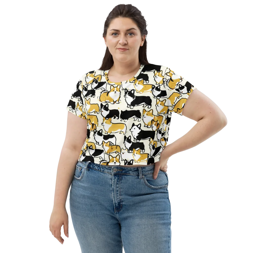 Golden Tails on Crop Tee — Front