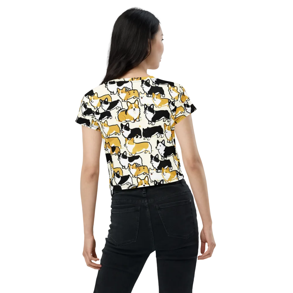 Golden Tails on Crop Tee — Back