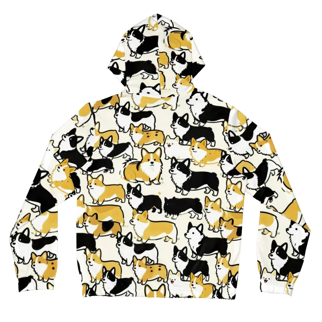 Golden Tails on Women's Full-Zip Hoodie — Back