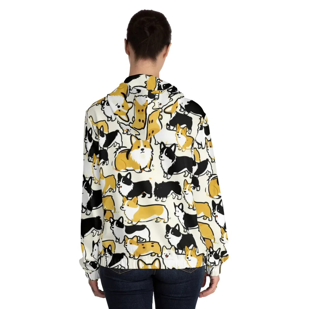 Golden Tails on Women's Full-Zip Hoodie — Back On Person