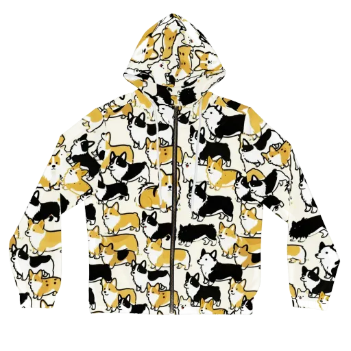 Golden Tails on a Women's Full-Zip Hoodie