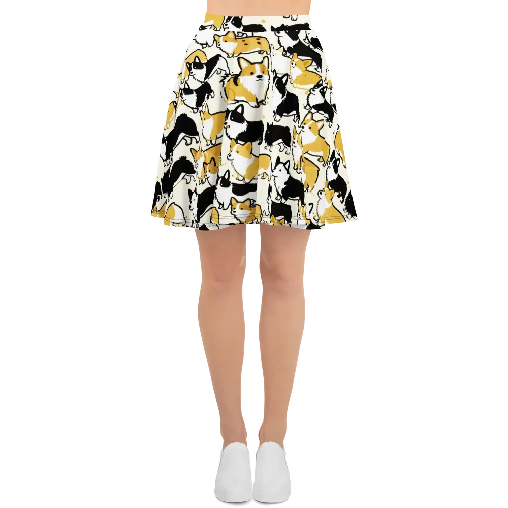 Golden Tails on Skater Skirt — Front