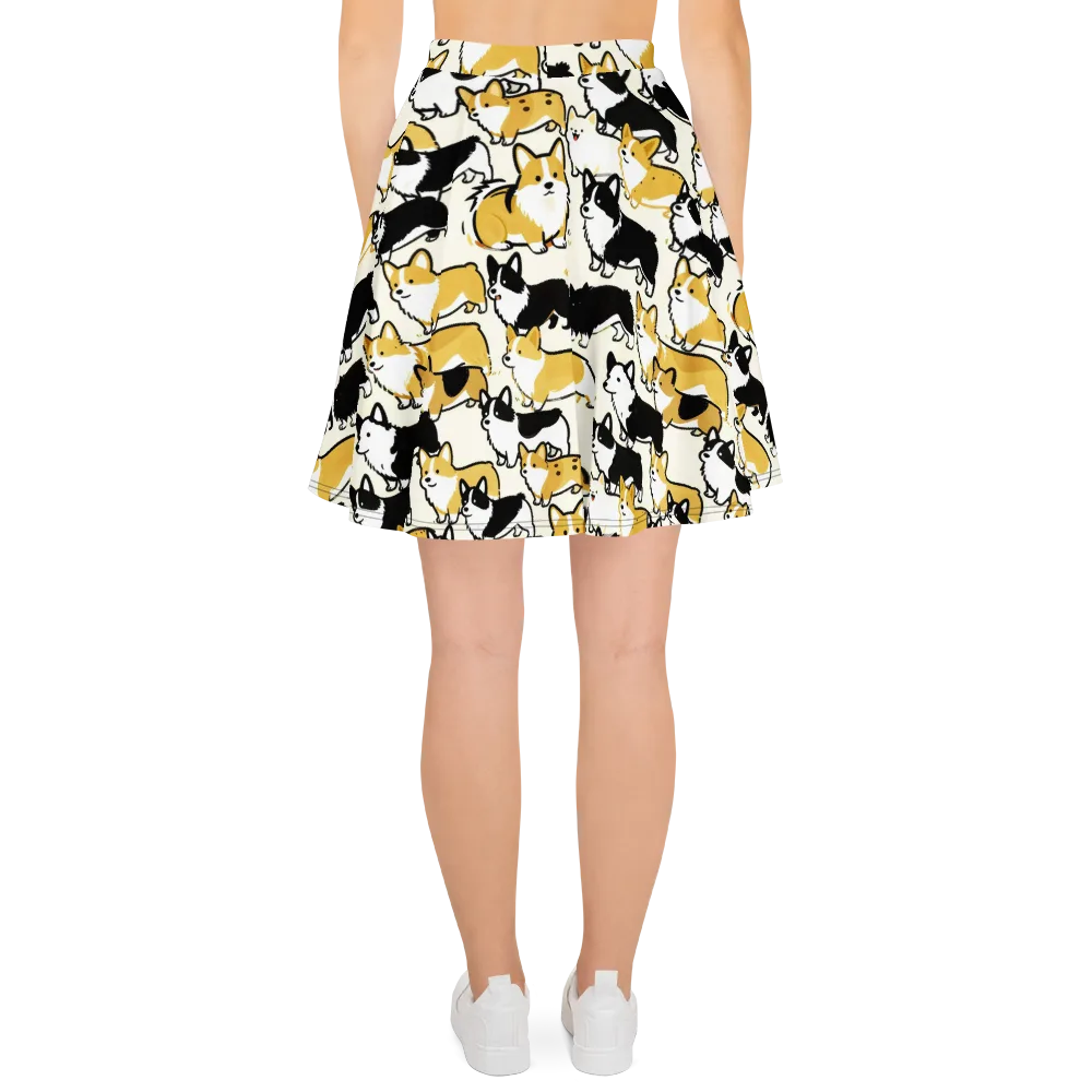 Golden Tails on Skater Skirt — Back