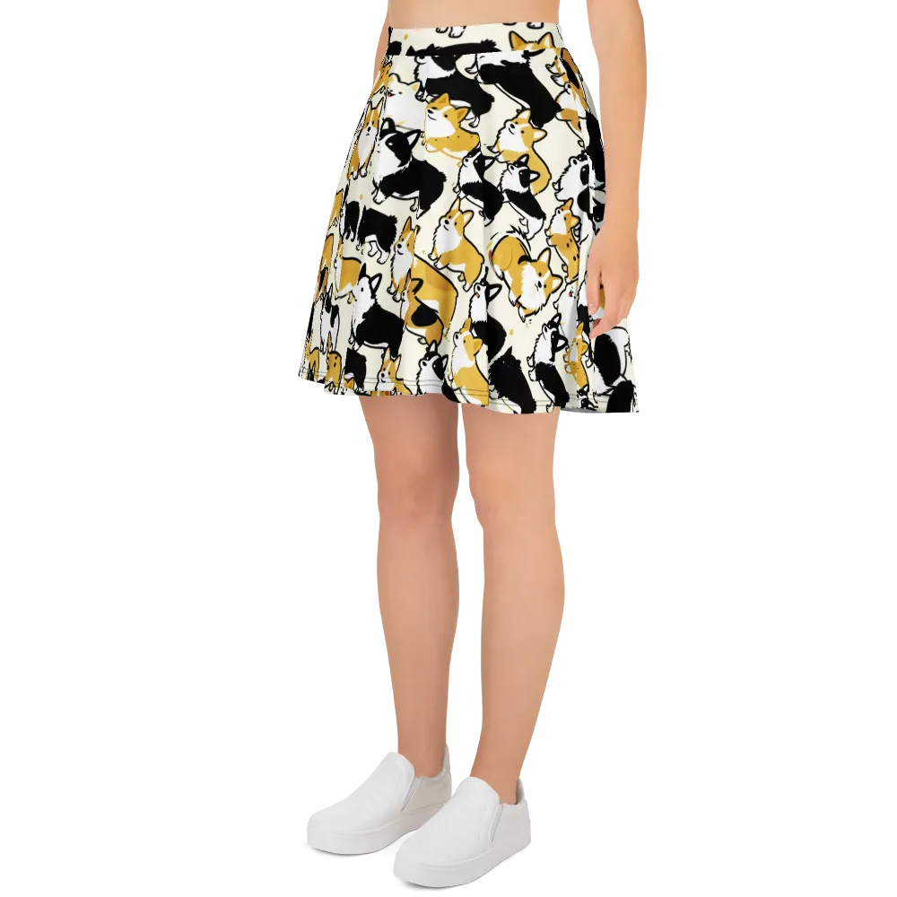 Golden Tails on Skater Skirt — Left
