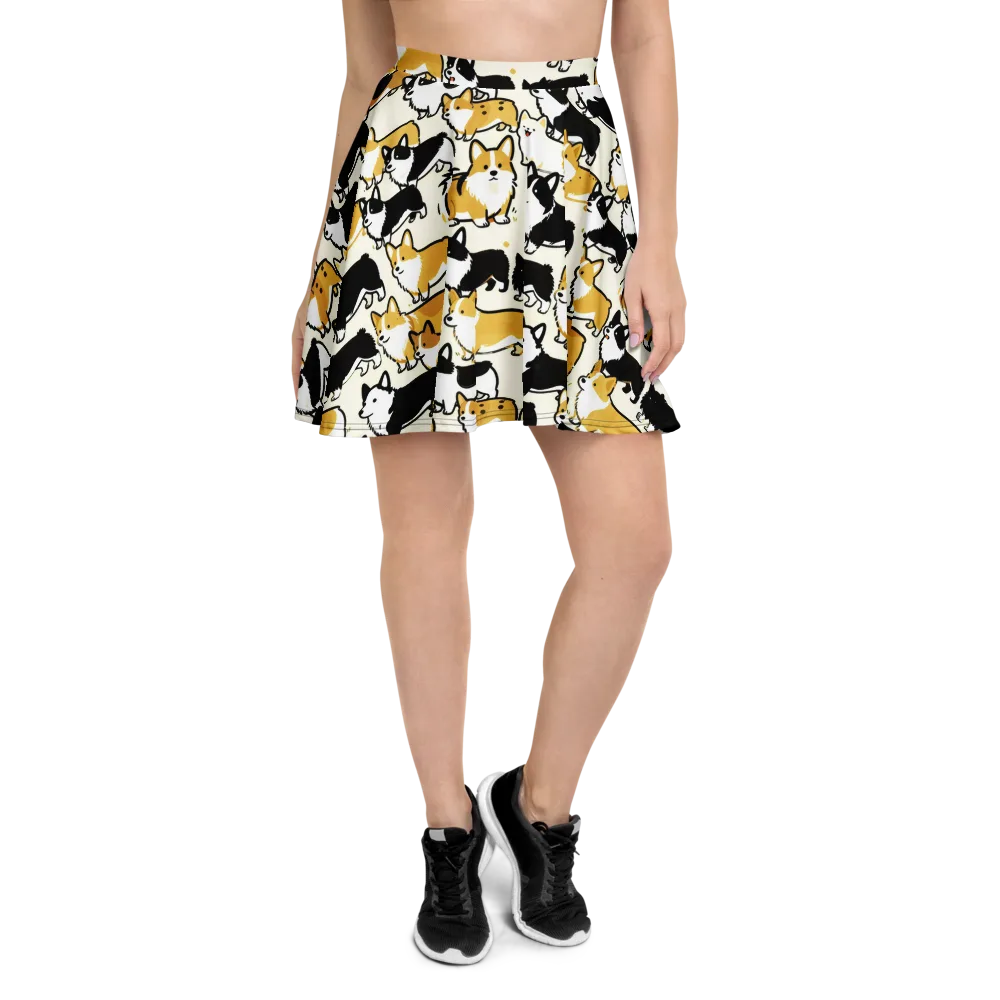 Golden Tails on Skater Skirt — Front