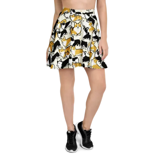 Golden Tails on a Skater Skirt